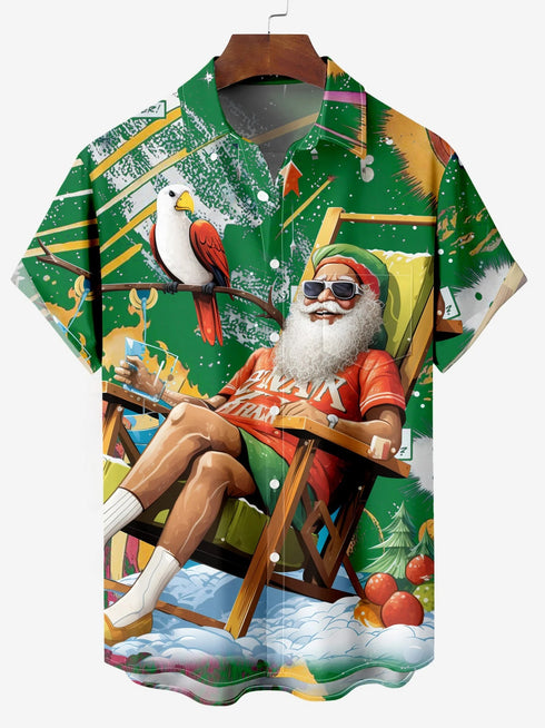Men's Christmas Funny Graphic Short Sleeve Hawaiian Shirt